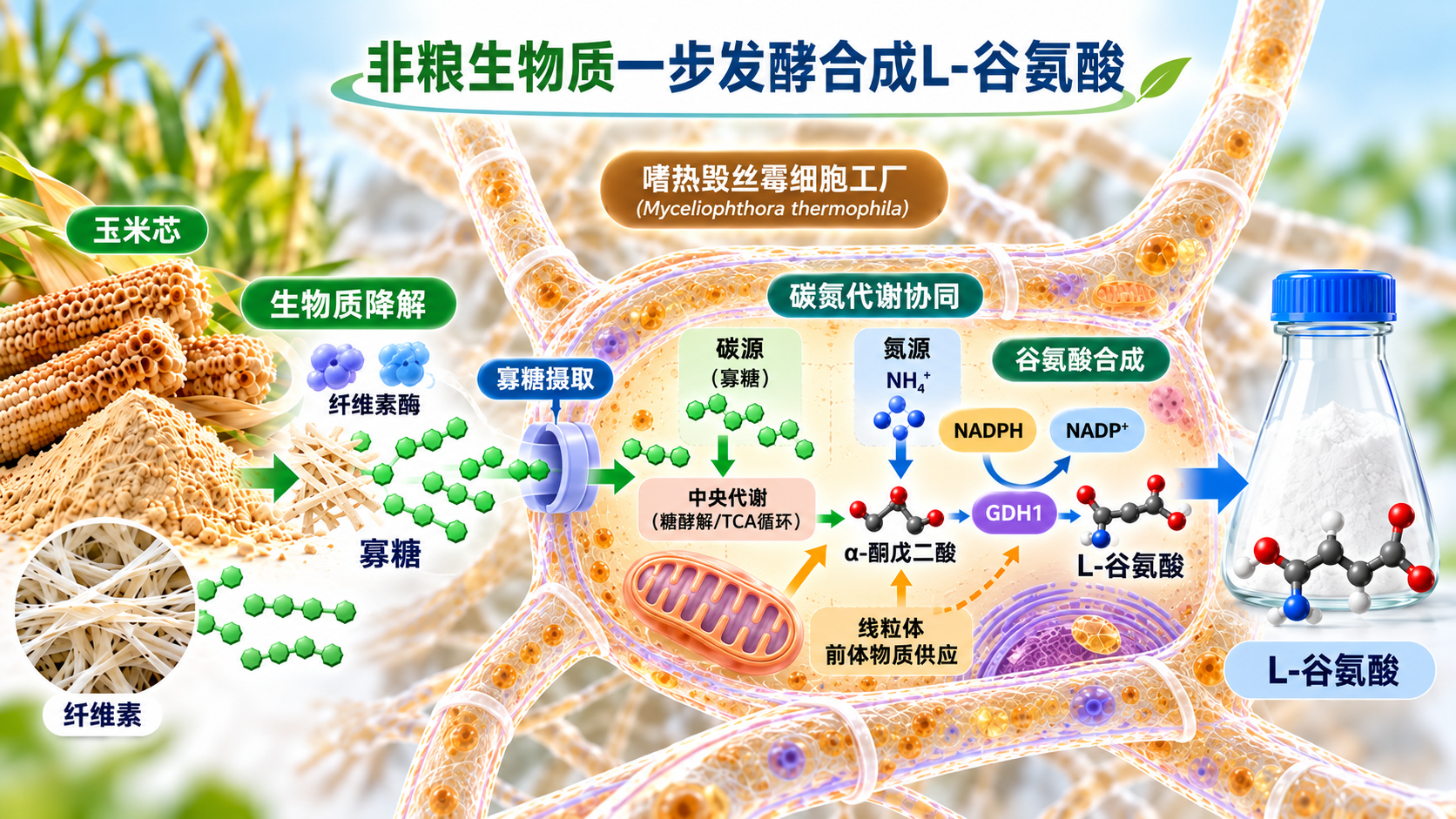 天津工生所在生物质一步发酵合成谷氨酸方面取得新进展